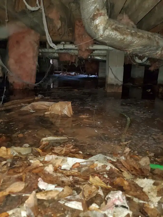Crawl space flood assessment for Commercial Water Damage Restoration in Danville